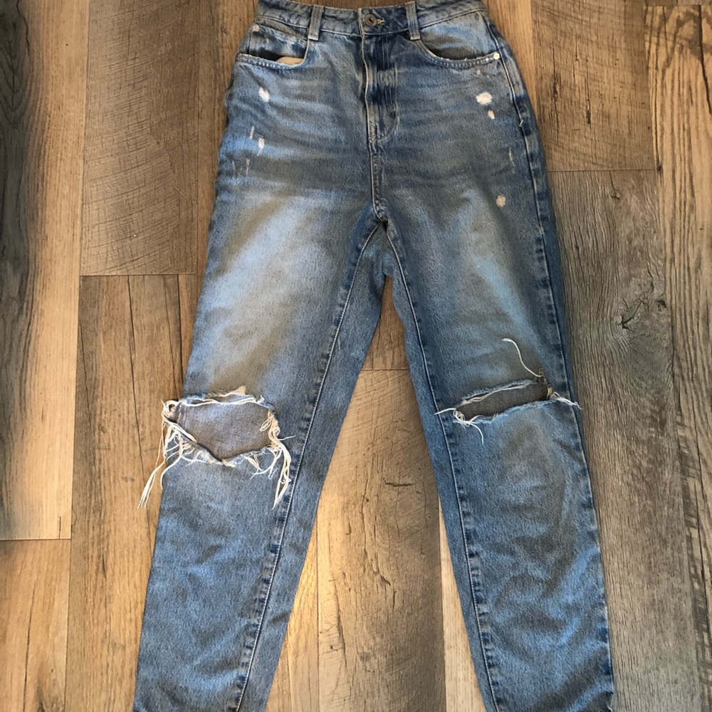 Zara high waisted denim jeans